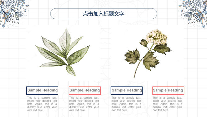复古风花朵花纹PPT模板_展示图7