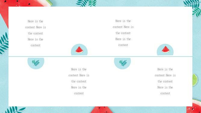 冰镇西瓜清凉夏天PPT模板_第14页PPT效果图