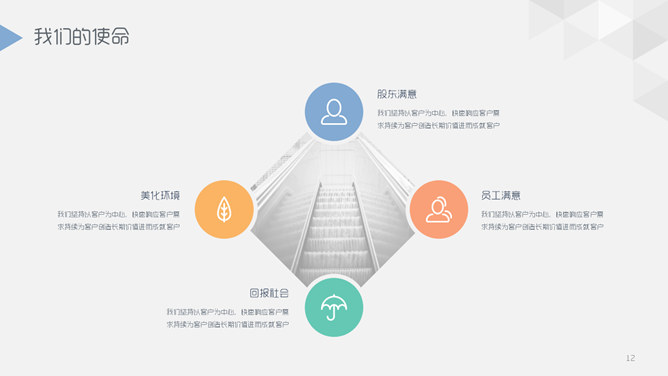 简洁创意三角公司介绍PPT模板_第11页PPT效果图