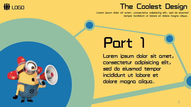 可爱小黄人主题PPT模板_第2页PPT效果图