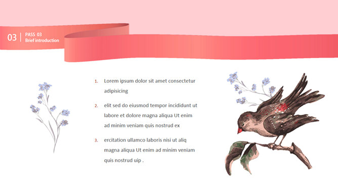 小清新复古欧式花鸟PPT模板_第10页PPT效果图