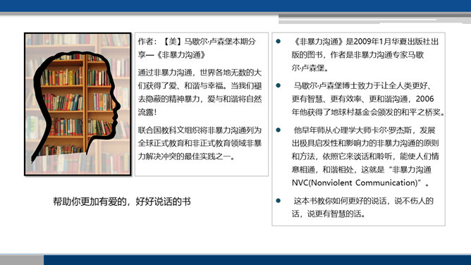 《非暴力沟通》读书笔记PPT_第1页PPT效果图