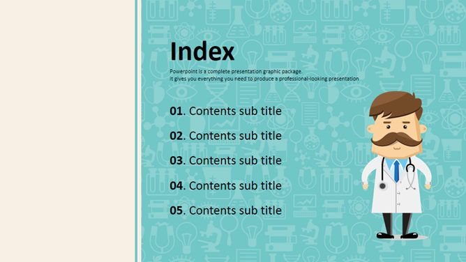 卡通医生医学医疗主题PPT模板_第1页PPT效果图