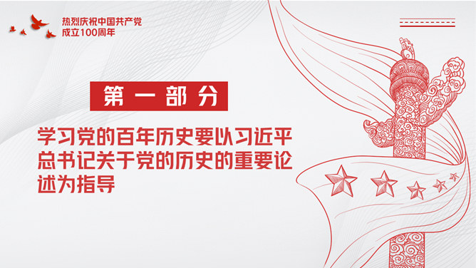 建党百年党史学习要点PPT模板_第2页PPT效果图