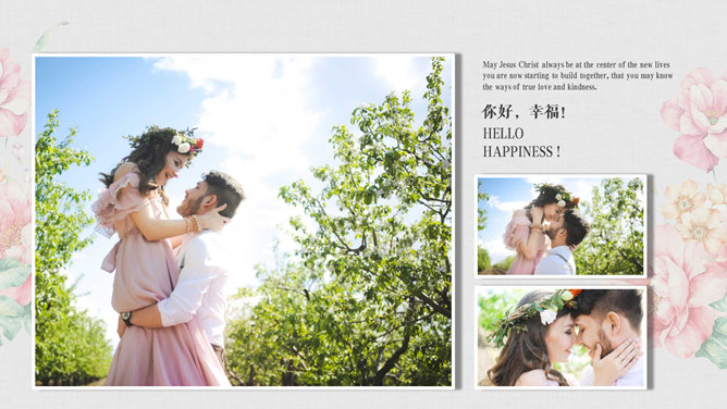 我们结婚啦婚礼相册PPT模板_第10页PPT效果图