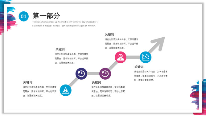 彩色水彩墨迹通用PPT模板_第3页PPT效果图