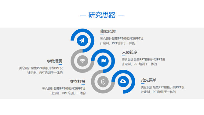 简洁蓝色论文答辩PPT模板_第5页PPT效果图