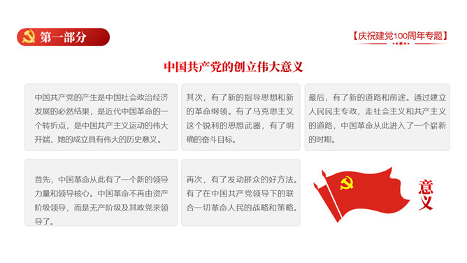 庆祝建党100周年党史学习PPT模板_第6页PPT效果图