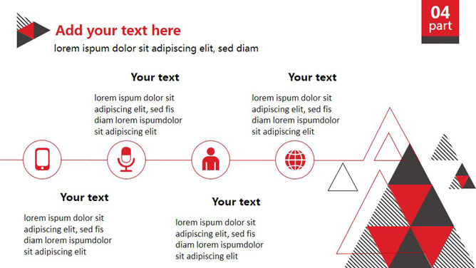 红色三角形排版幻灯片模板_第11页PPT效果图