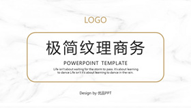 大理石纹理极简商务PPT模板