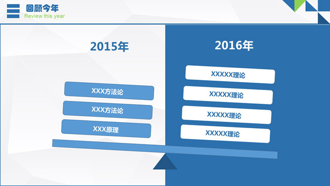 蓝色扁平化汇报总结PPT模板_第1页PPT效果图