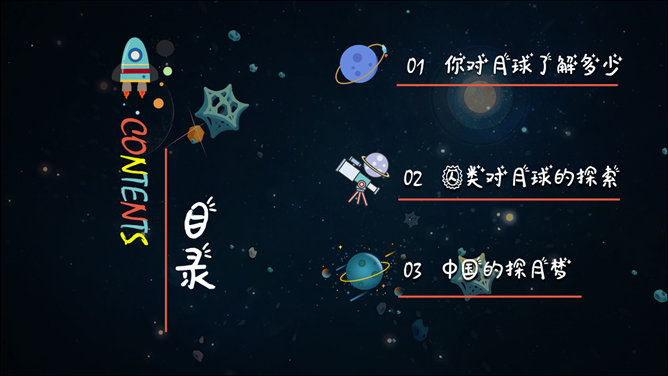 儿童小学宇宙天文学知识教育PPT模板_第1页PPT效果图