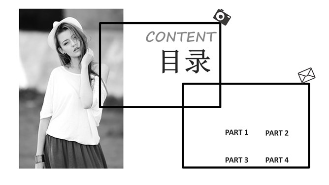 文艺范素雅黑白动态PPT模板_第1页PPT效果图