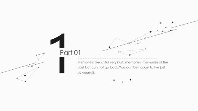 创意极简黑灰点线设计PPT模板_第2页PPT效果图