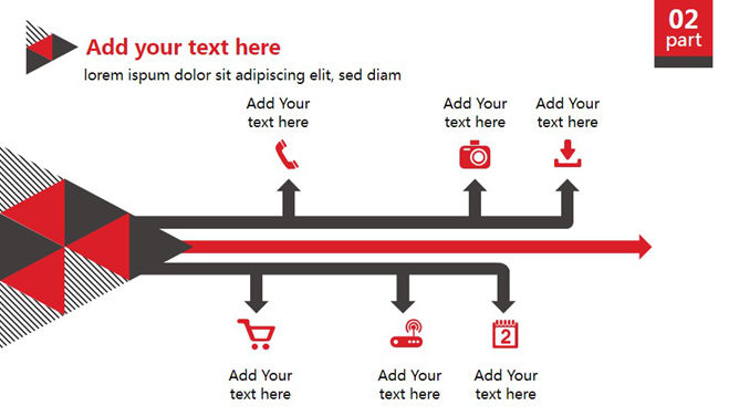 红色三角形排版幻灯片模板_第6页PPT效果图