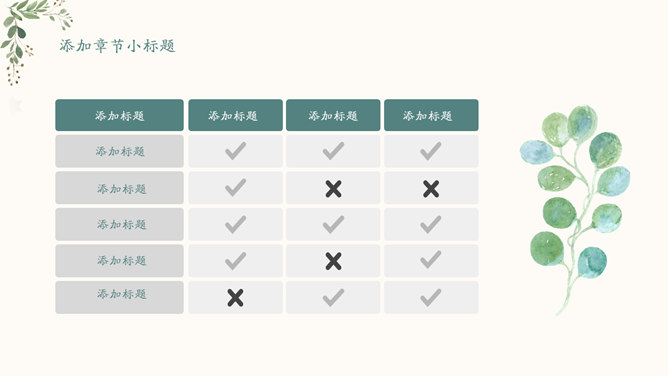 淡雅文艺绿色森系PPT模板_第14页PPT效果图