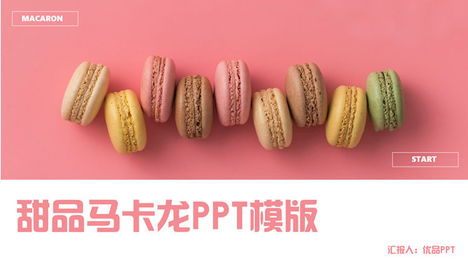 冰淇淋甜品甜点马卡龙PPT模板_第0页PPT效果图