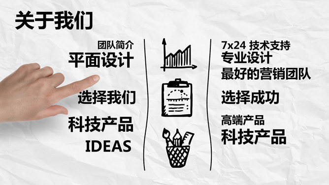 创意手绘动态手势PPT模板_第6页PPT效果图