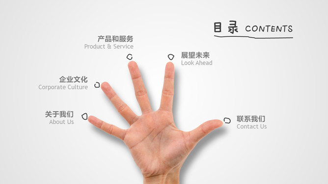 创意动态手势手绘PPT模板_第1页PPT效果图