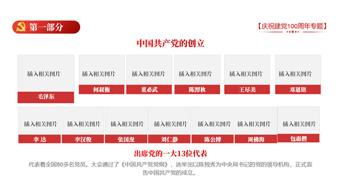 庆祝建党100周年党史学习PPT模板_第5页PPT效果图