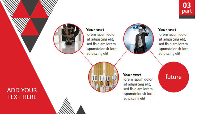 红色三角形排版幻灯片模板_第10页PPT效果图