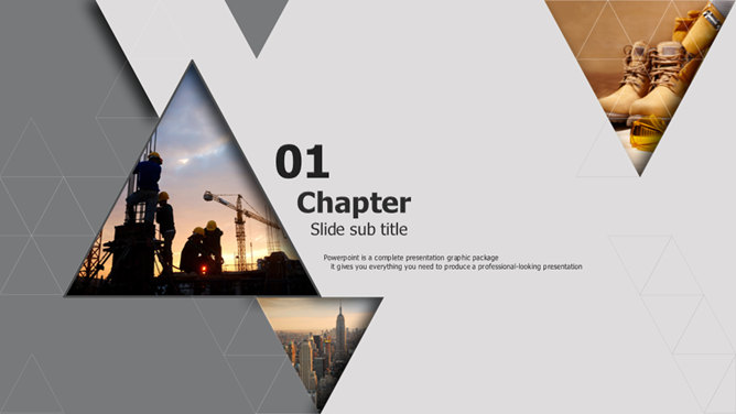 创意三角形排版建筑施工PPT模板_第2页PPT效果图