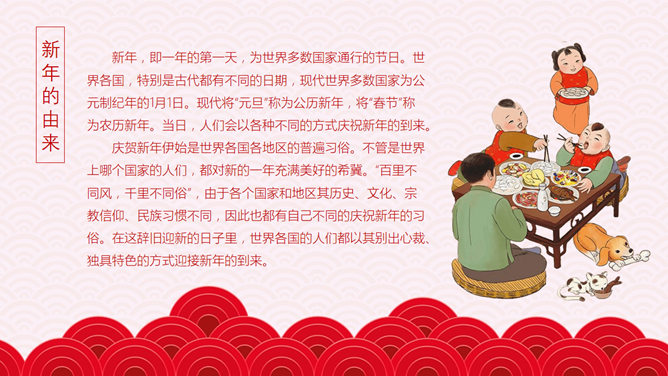 红色喜庆新年快乐PPT模板_第1页PPT效果图