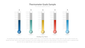 创意温度计形PPT柱形图