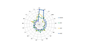 多项目复杂的PPT雷达图模板