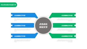 简洁总分扩散关系PPT图表