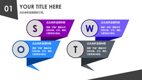 立体折叠SWOT分析PPT模板素材