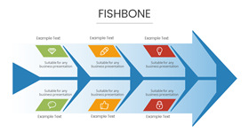 大箭头鱼骨图PPT图形素材