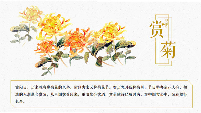 仙鹤荷花中国风重阳节PPT模板_第9页PPT效果图