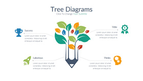 铅笔树形PPT图形素材