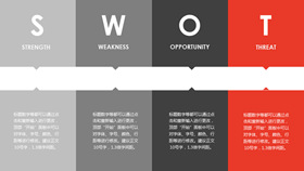 时尚色块SWOT分析说明PPT模板