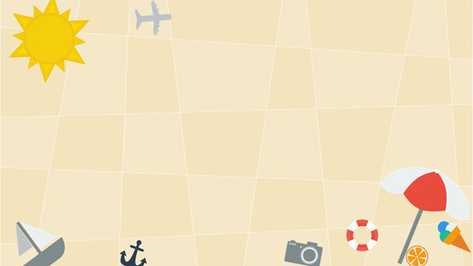 卡通旅游休闲PPT背景图片_第1页PPT效果图