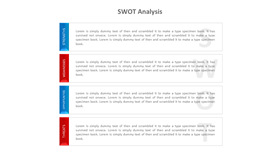 四项并列SWOT分析PPT文本框