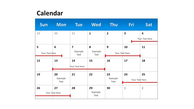 工作安排日历PPT模板素材_第0页PPT效果图