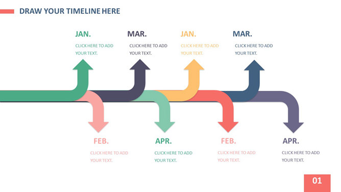 彩色箭头PPT时间轴模板_第0页PPT效果图