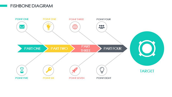 清新配色PPT鱼骨图素材_第0页PPT效果图