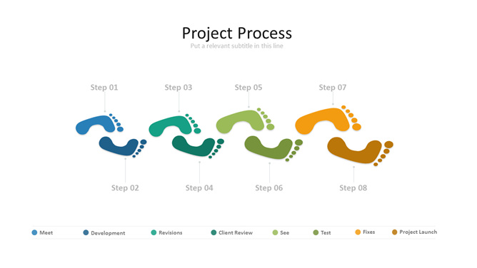 创意脚印步骤流程图PPT图形_第0页PPT效果图