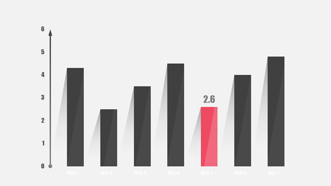 长阴影扁平化PPT柱形图模板_第0页PPT效果图