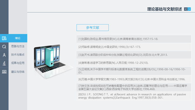 稳重侧边导航论文答辩PPT模板_第6页PPT效果图