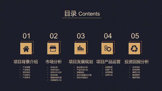 高端黑金商业计划书PPT模板_第1页PPT效果图