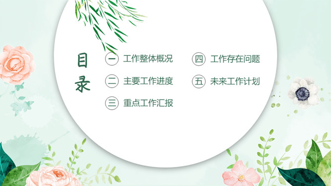 盛夏之美清新水彩PPT模板_第1页PPT效果图