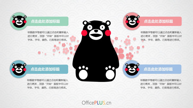 超萌可爱熊本熊主题PPT模板_第6页PPT效果图