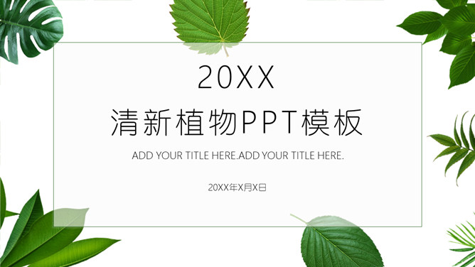 清新绿叶绿色植物PPT模板_第0页PPT效果图