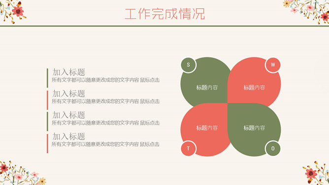 唯美藤蔓花朵花枝PPT模板_第10页PPT效果图