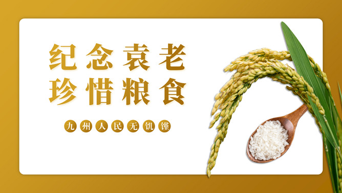 纪念袁隆平珍惜粮食PPT模板_第0页PPT效果图