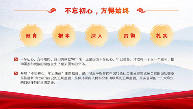 不忘初心勇担当党课课件PPT模板_第5页PPT效果图